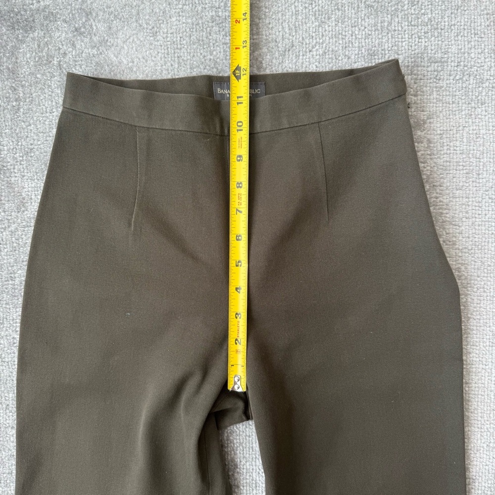 Banana Republic Pants Womens 2 Green Stretch Cotton Straight Leg Slim Fit Career - Picture 7 of 11